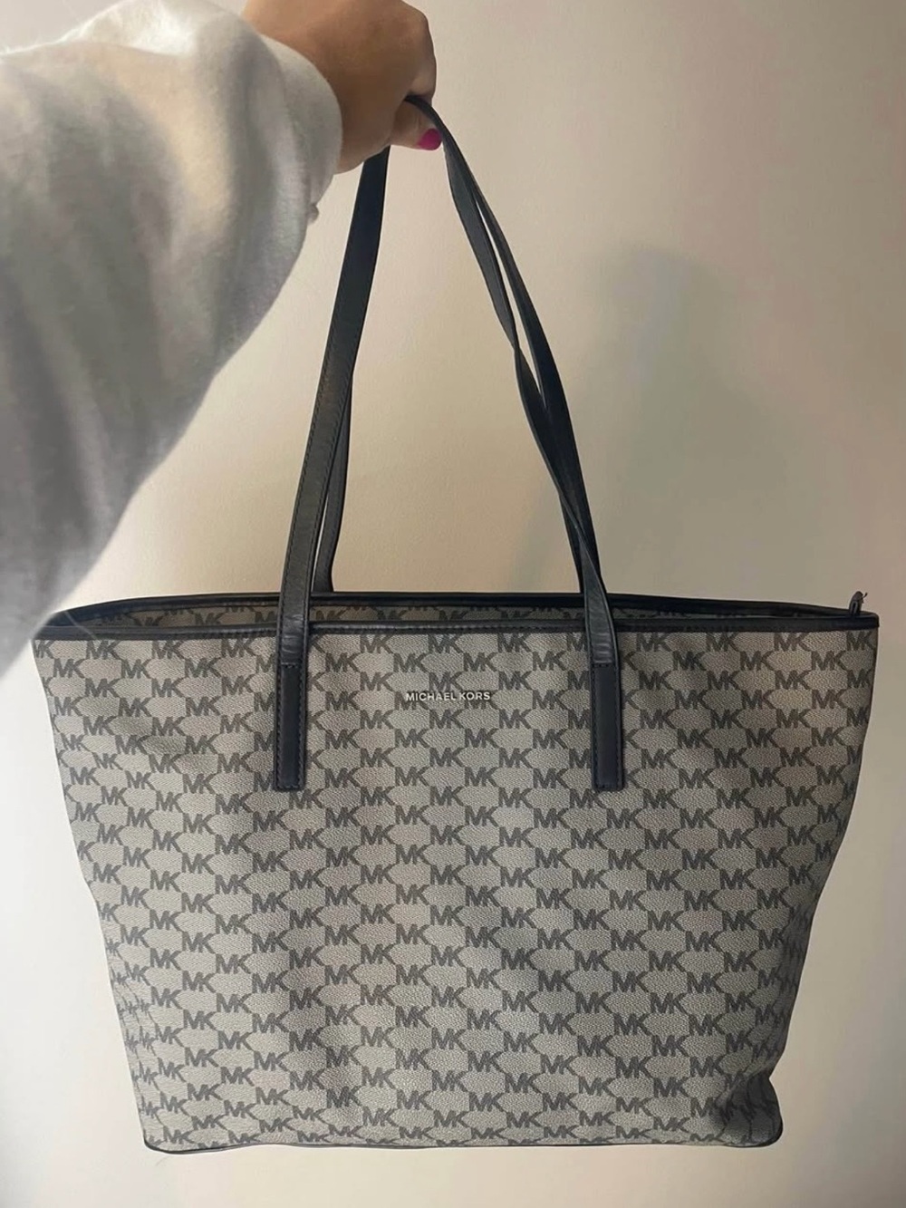 Michael Kors MK Logo Tote in Brown and Black